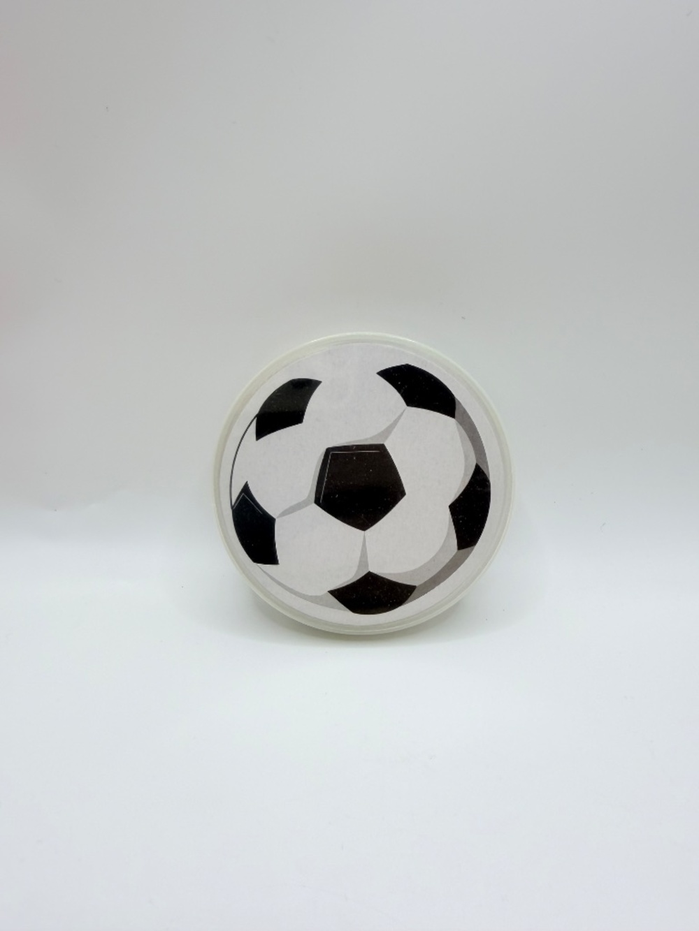 Vintage Round Playing Cards Soccer Ball Design in Plastic Case Novelty Deck